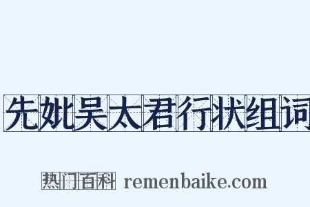 先妣吴太君行状组词是什么意思的图片